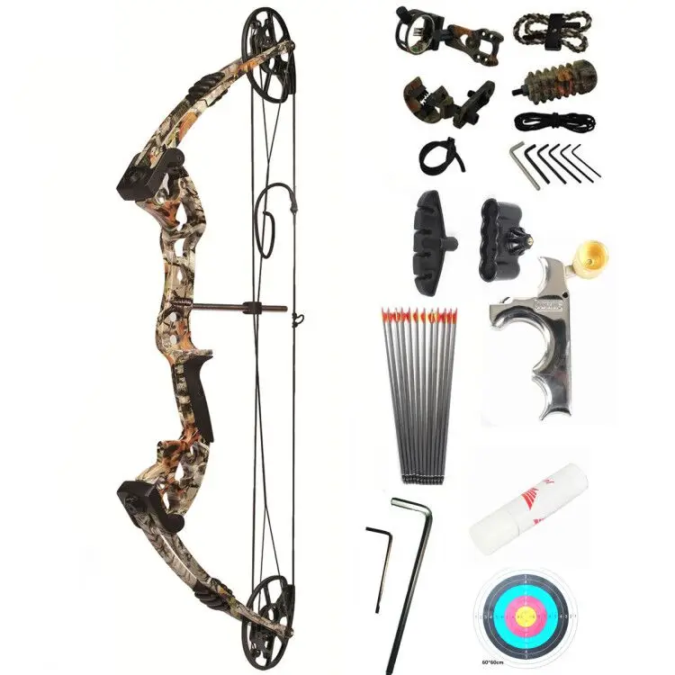 

Compound hunting bow M125 with CNC Machined Cams Junxing archery china wholesale, Black camo