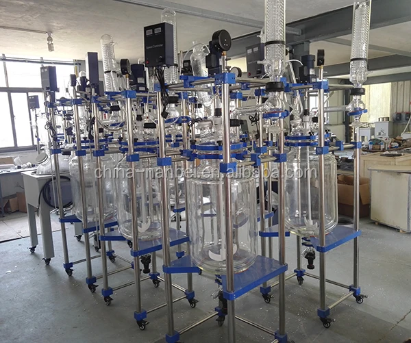 20L lab equipment double jacketed standard glass reactor