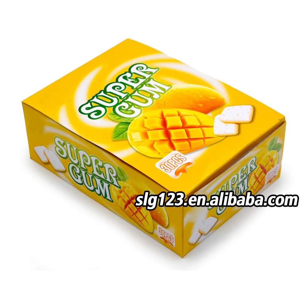 
4 pcs Super gum mango flavor center filled bubble gum  (62146620398)
