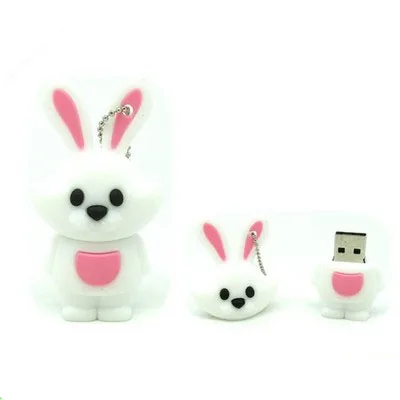 

Customized Cute Bunny Cartoon PVC USB Flash Drive Custom Logo Pendrive USB2.0 USB3.0 4GB 8GB 16GB 32GB