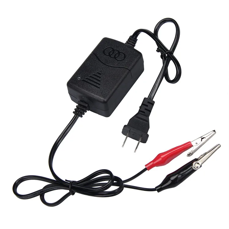 

12 Volt Motorcycle Battery Charger with Stainless Steel Large Alligator Clips Clamps