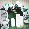 Stylish White Acrylic Bouquet Display Stand Square Pedestal Wedding Decor