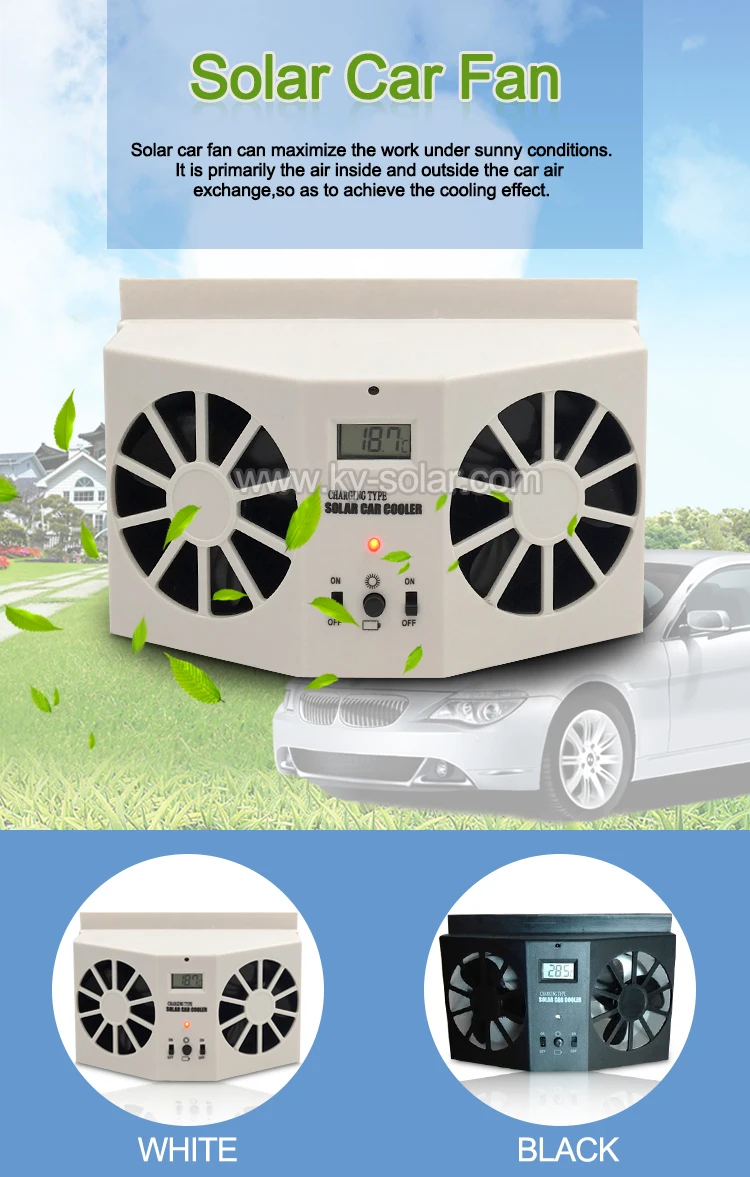 New Model Electric Car Heater Auto Dual Fan Solar Powered Fan Buy Car Dual Fan