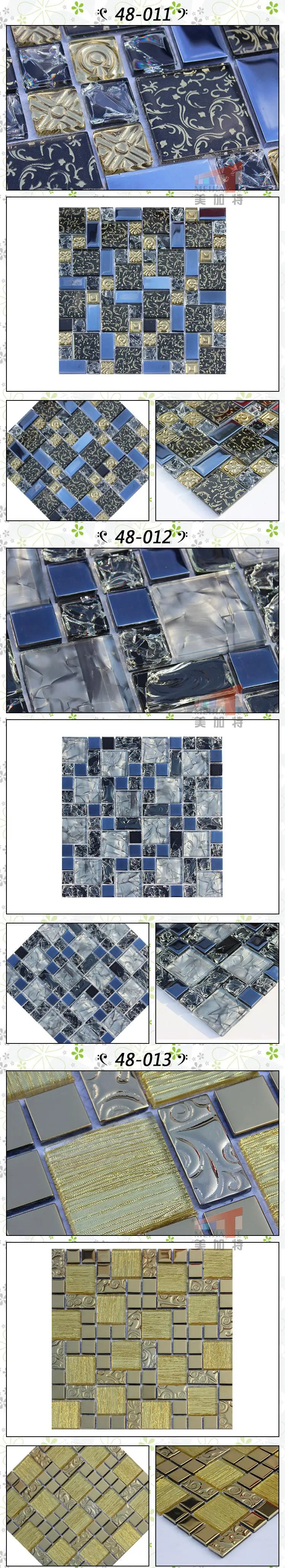 Vàng tinh thể thủy tinh mosaic ốp lát cho Giải Trí Đặt