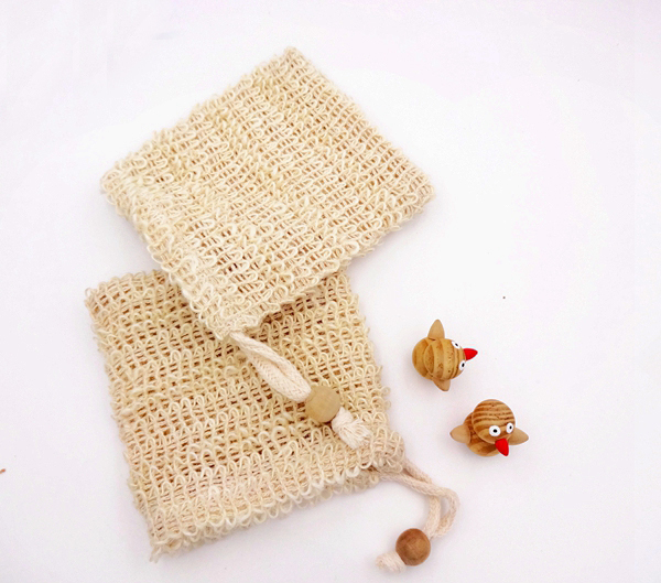 

High Quality sisal soap bag with Drawstring