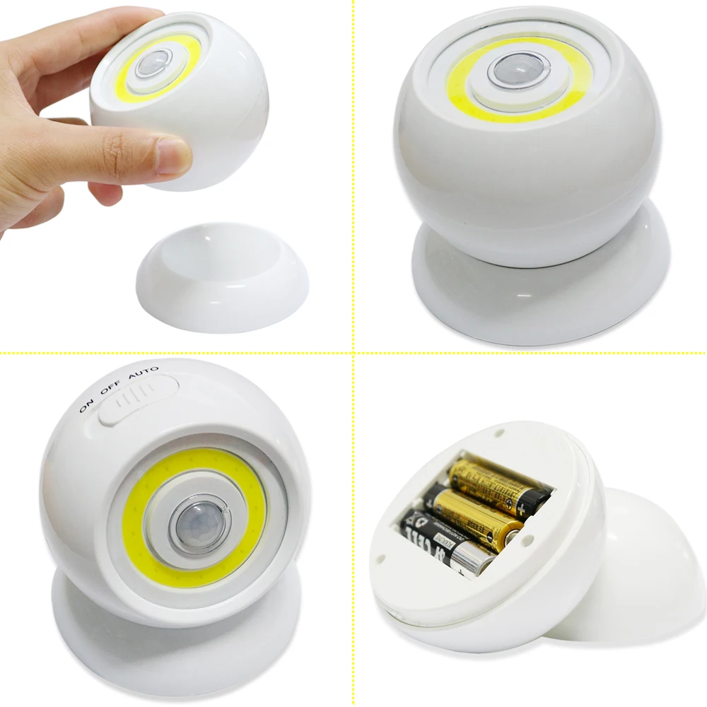 Wholesale 360 Degree Rotating LED PIR Night light Auto Sensor Smart Lighting Control lamp details