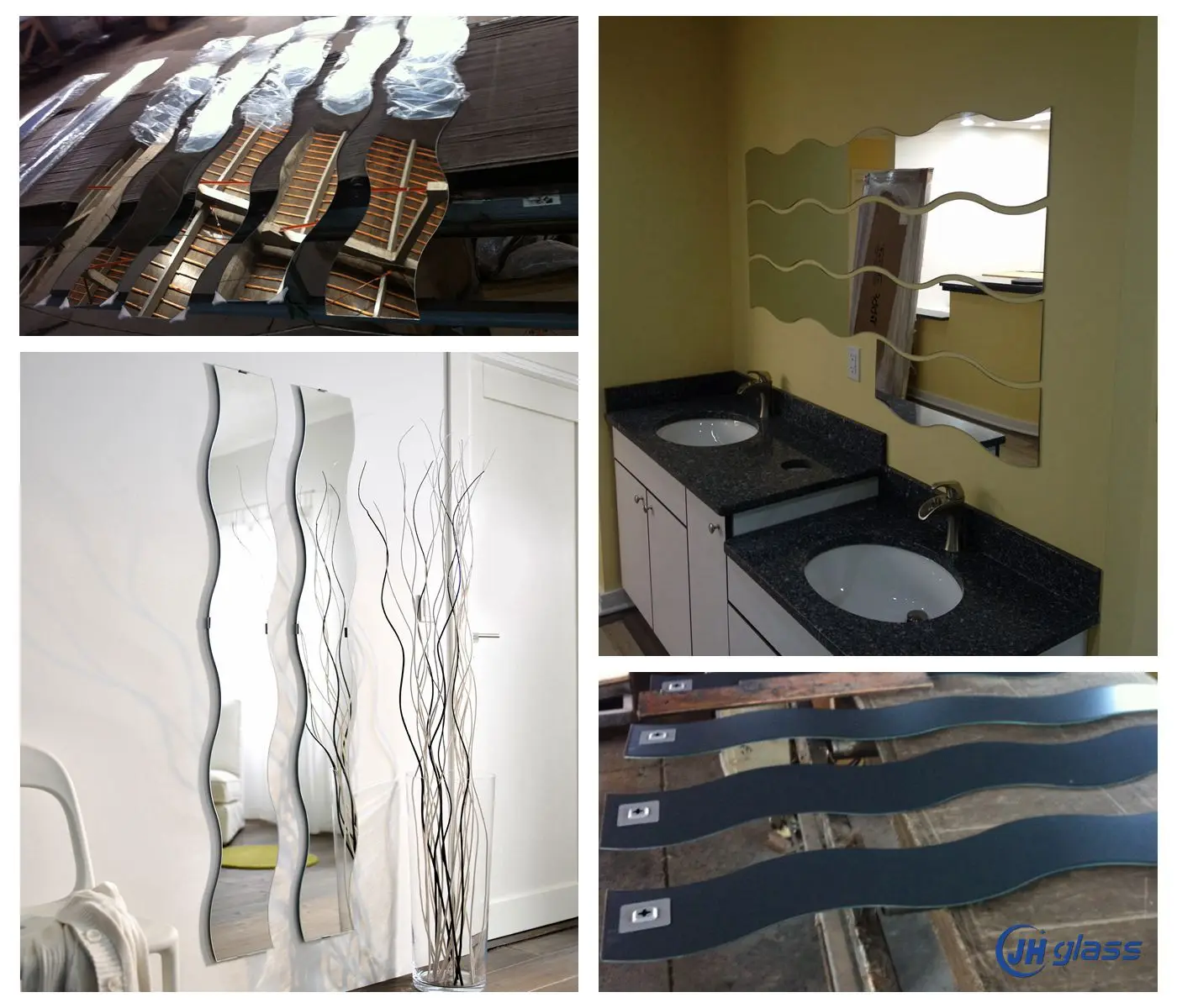 Diy Wall Mounted Frameless Bathroom S Shaped Wave Mirror Buy Wave