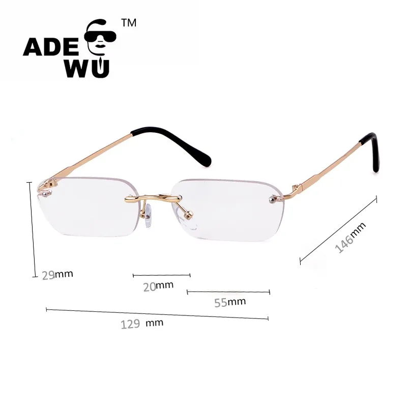 Ade Wu-gafas De De Estilo Retro Para Mujer Y De Sol Pequeños Rectangulares De Diseñador De Marca De Lujo,Sin Montura,Pequeñas - Buy Gafas Hombres De Marca De Lujo,Pequeña
