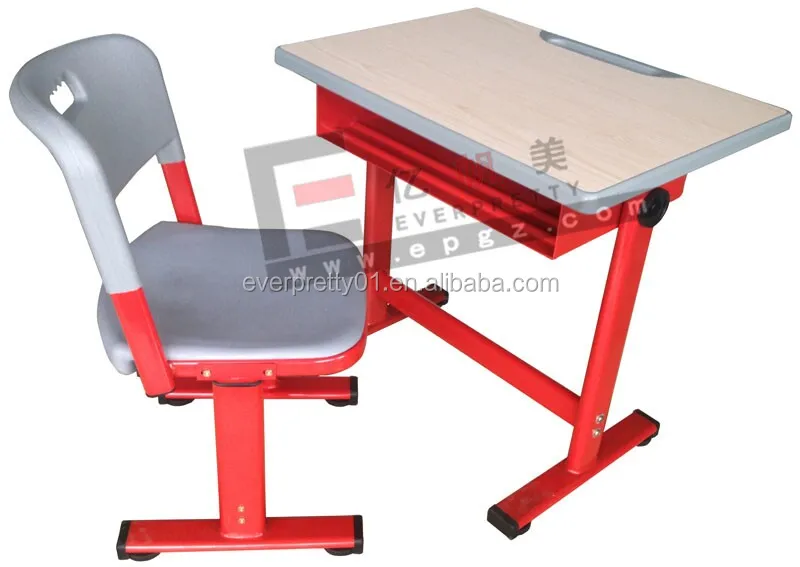 
Hot Sales High Quality School Furniture Classroom Single Desk and Chair For Student 