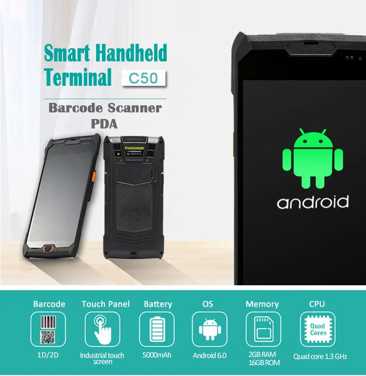 Industrial Bluetooth WIFI Android GPS GIS Handheld Scanning Data Collector C50
