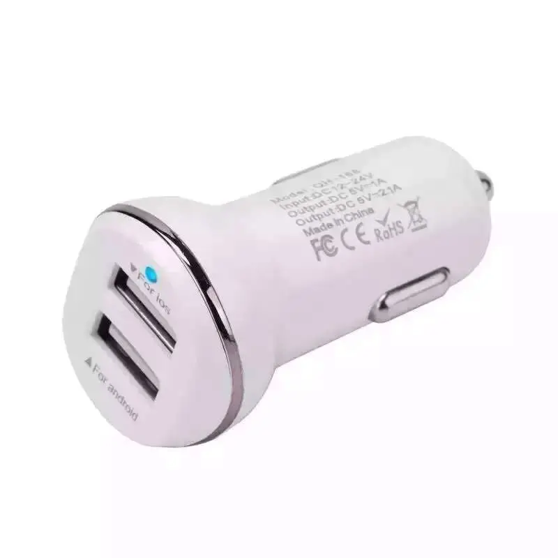 

3.1A dual usb car charger for all the devices, White