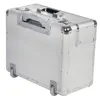 Business Man Trolley Briefcase Aluminum Wheeled Pilot Case Silver