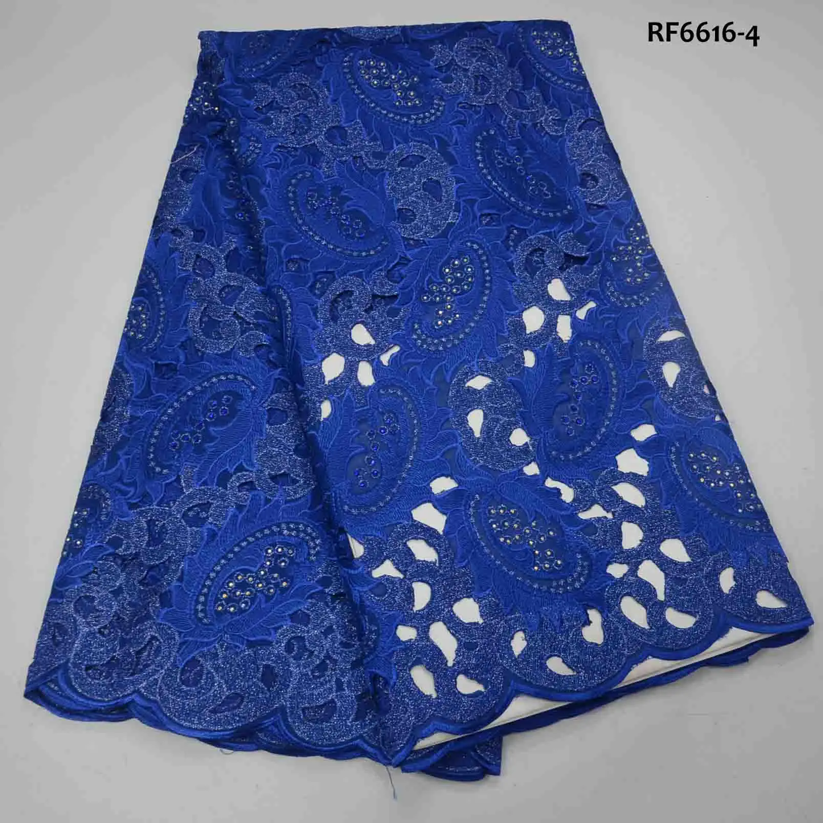 

Cotton handcut lace fabric with sequins 2019 Latest african organza lace fabric with embroidery in blue swiss voile laces