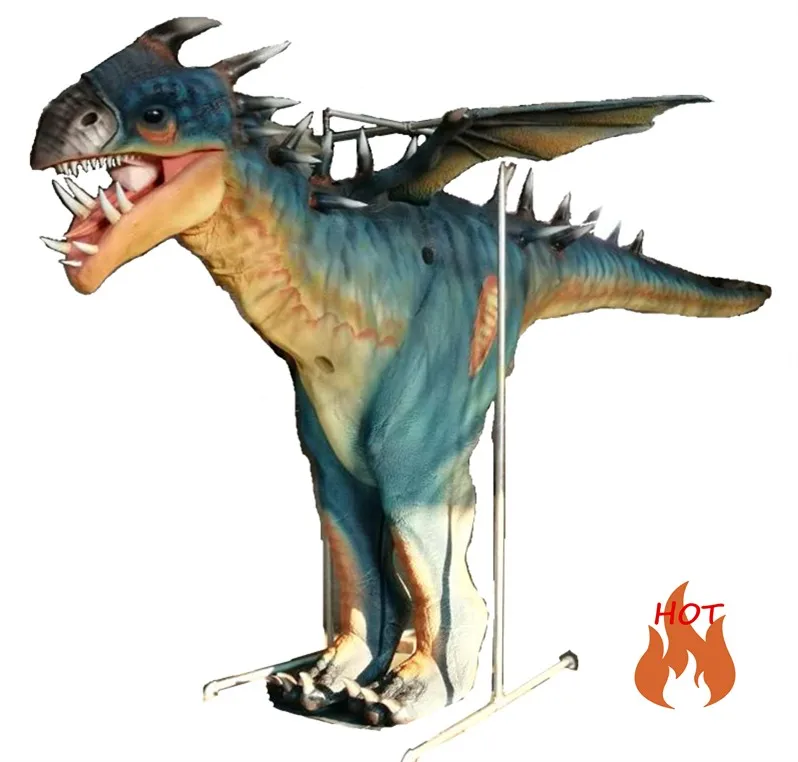 1. Funfair rides Halloween dinosaur cosplay costume of hidden legs. 