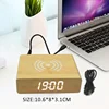 Power bank 5W/10W Compatible Mobile phone Qi wireless charging pad wooden alarm clock for Bedroom