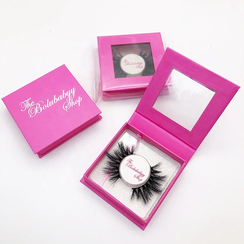 

Custom packaging box 3d mink lashes 25mm 5d mink eyelashes, Natural black strip eyelashes