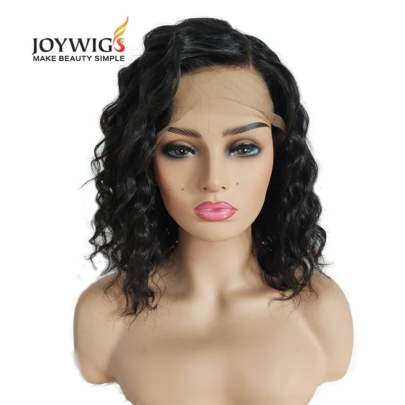 

Factory Deep Wave Lace Front Wig 12in 180% Density Bob Style Human Hair Wigs