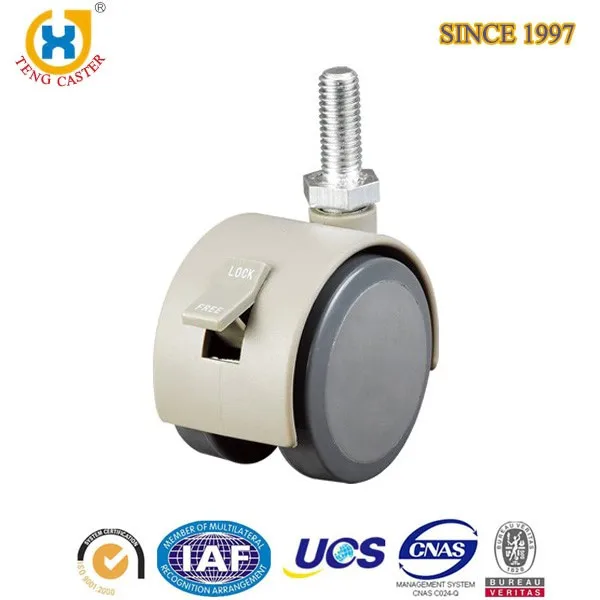 Factory 50mm Furniture Threaded Stem Castor Office Chair Locking Pu