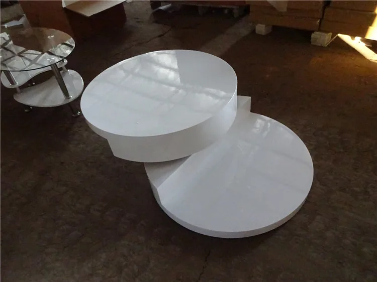 Free sample Modern simplicity unique easier to move MDF round display  home furniture tea coffee end table