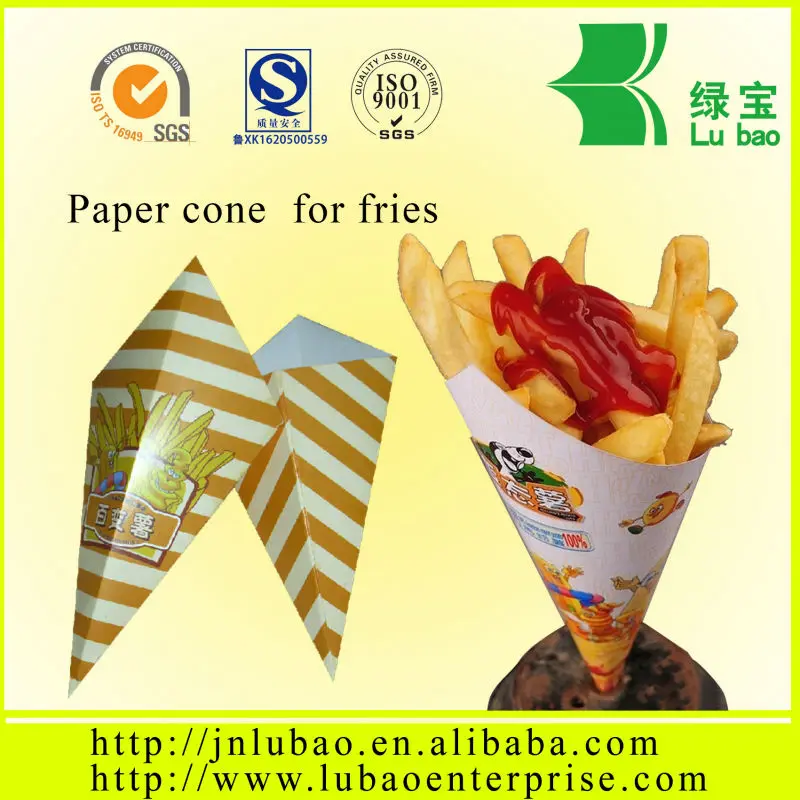 D180 Cone Shaped Food Packaging Wholesale Customized Buy French Fries