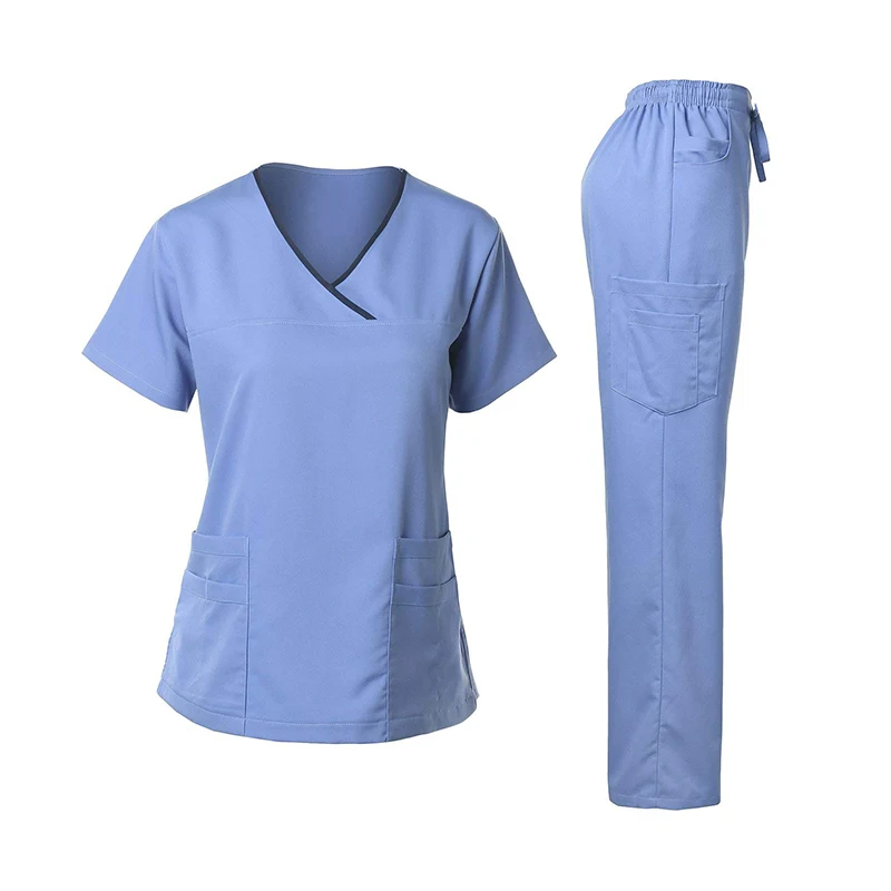 
fashion designs customized logo print scrubs 