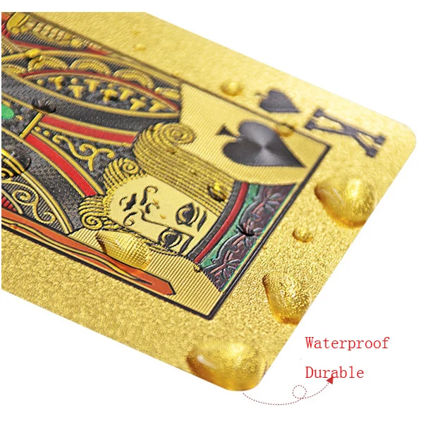 

Wholesale Custom Plastic Waterproof 24K 999.9 Gold Plated Foil Edge Poker Gold Playing Card