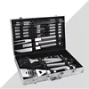 26pcs food grade Stainless steel barbecue grill set BBQ outside grill set with aluminium box