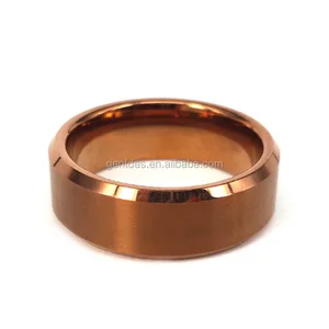 brown brushed tungsten carbide wedding band ring