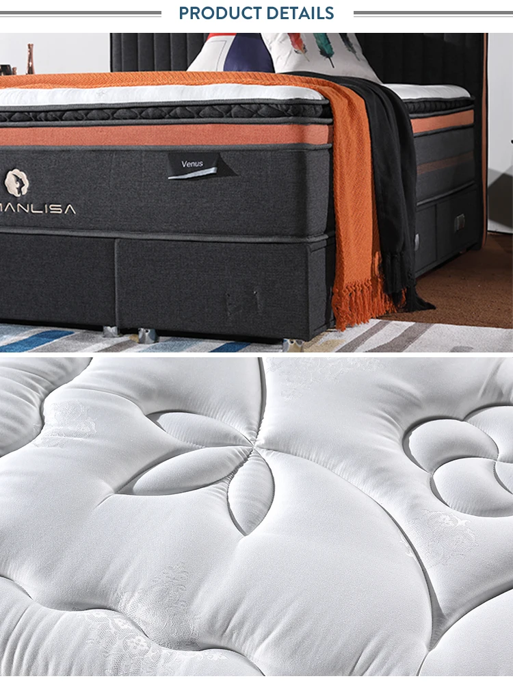 13.5 gauge pocket spring comfortable bed soft knitting fabric convoluted memory foam mattress