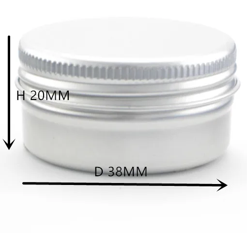 
15g 0.5oz Empty Cosmetic Pots Lip Balm Container Jar Silver Aluminum Tins with Screw lid 