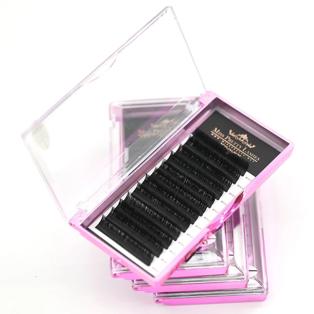 
Free Sample Easy fan mega Russian Volume lashes C D Curl Eyelash Extension 0.07 blooming eyelashes 