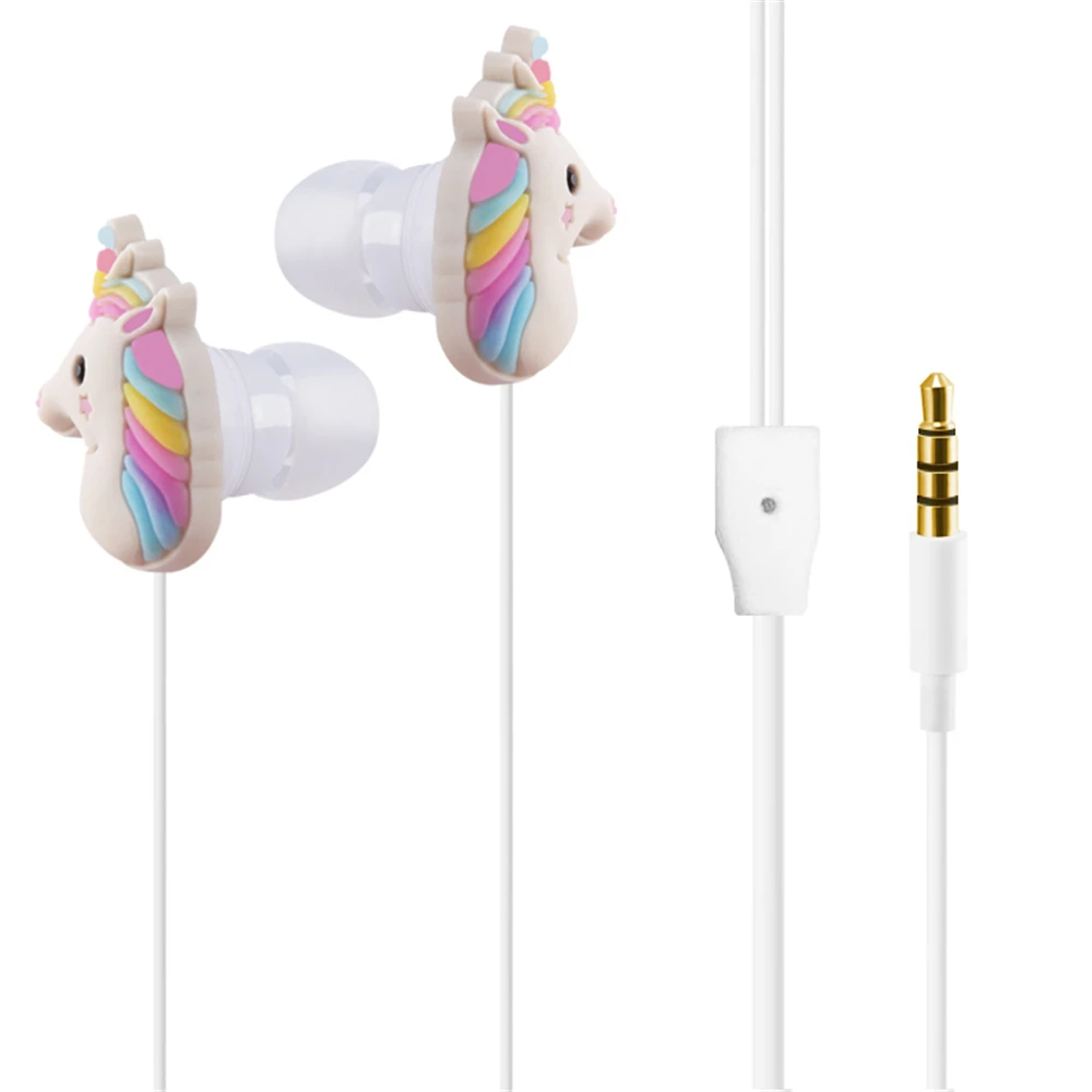 

Earphone Supplier OEM Novelty In-Ear Stereo Unicorn Cartoon Earphone