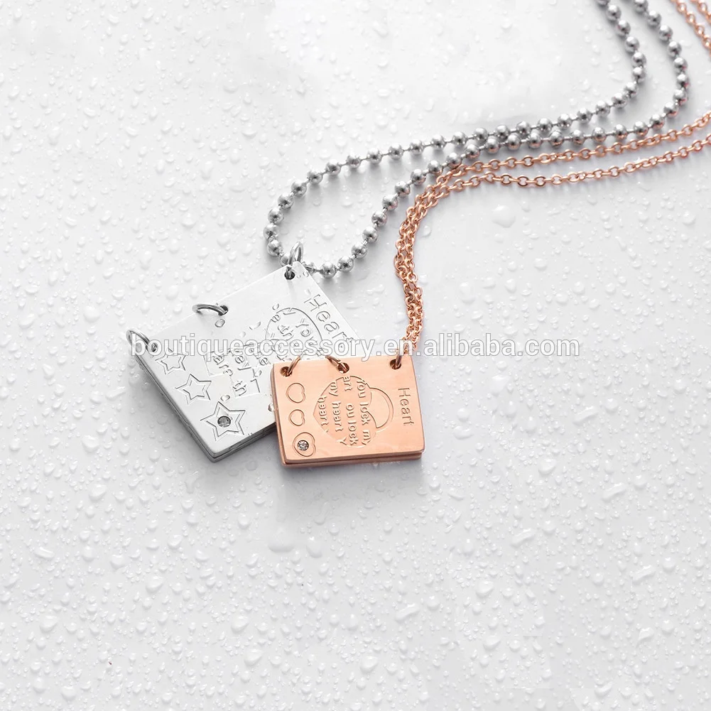 

2019 new QR code with music lover gifts titanium steel rose gold small love letter pendant necklace