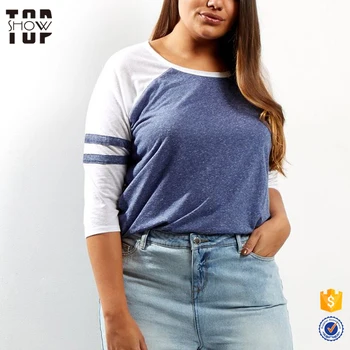 cheap plus size striped raglan sleeve t shirt