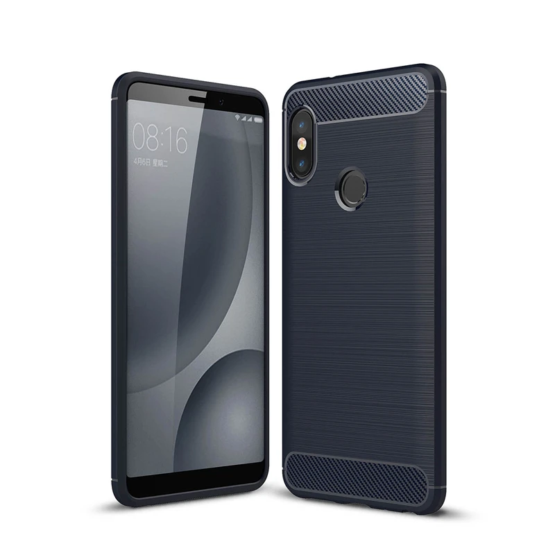 

HUYSHE High Quality Soft TPU Back Cover Carbon Fiber Case for Xiaomi Redmi Note 5 Pro Mobile Phone Case, Black;blue;gray;red