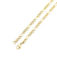 

Fashion Stainless Steel Jewelry 14k Gold Plated Two Tone Flat Byzantine Chain