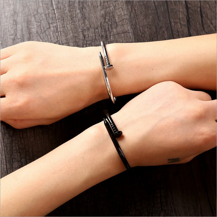 

Street Fashion Tide Brand Stainless Steel Bracelet Titanium Nail Opening Bracelet Nail, Picture