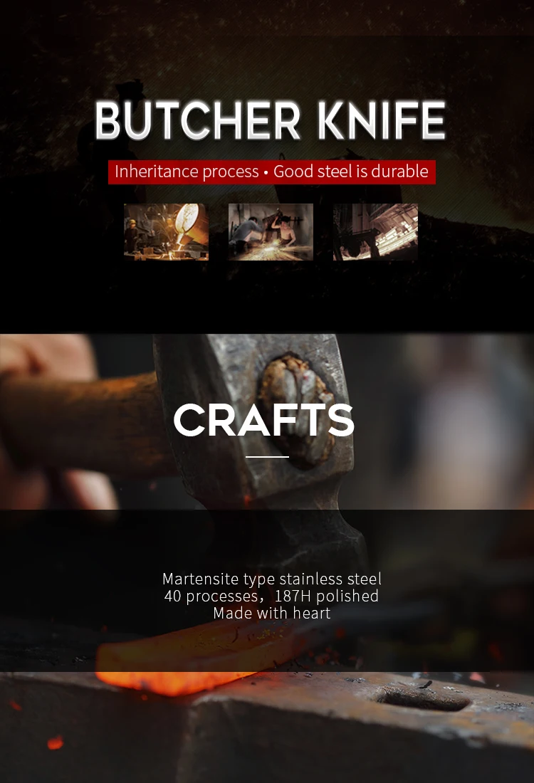 Free Shipping Qing Kitchen Knives Full Tang Broad Powerful Heavy