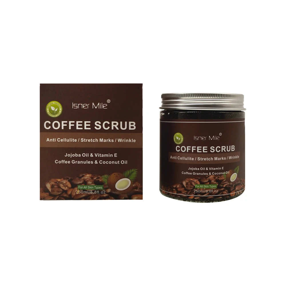 

Wholesale Private Label Organic Arabica Exfoliating Coffee Facial Scrub with Coconut Deep Cleaning In Stock, Brown