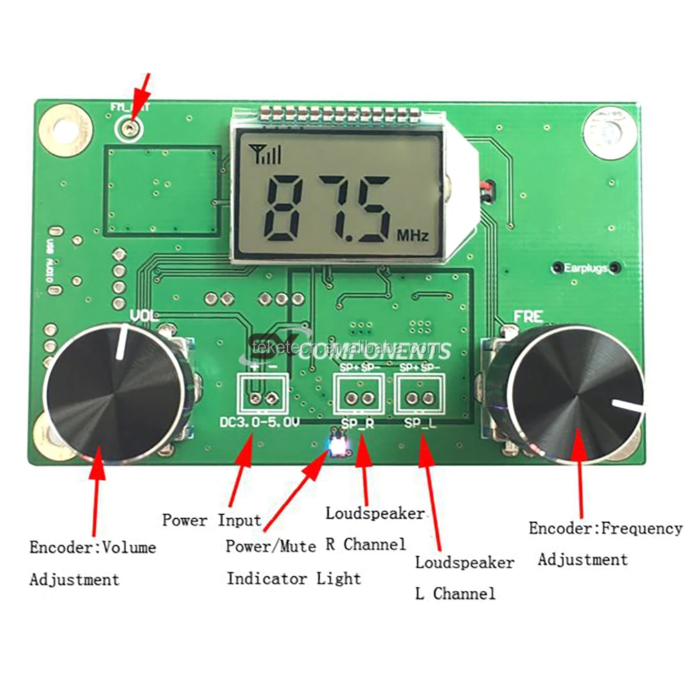 Fm Radio Receiver Module Frequency Modulation Stereo Receiving Pcb