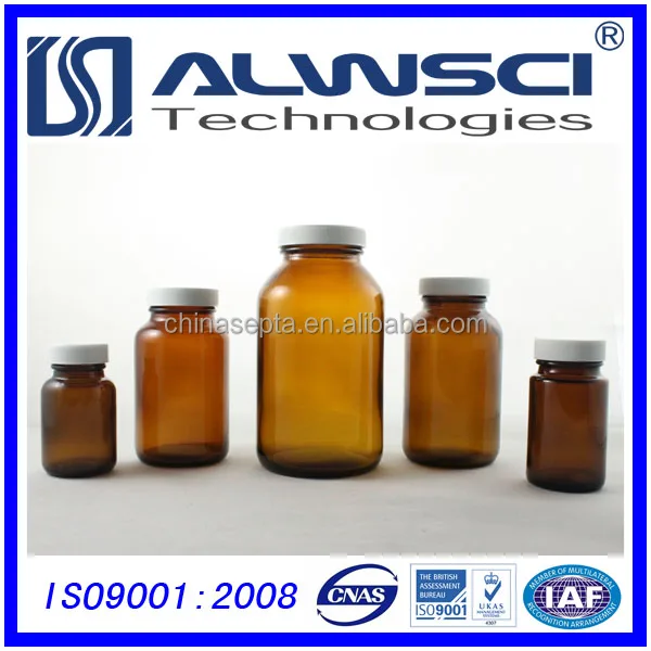 
Lab storage amber glass bottles 20ml 60ml 120ml with plastic screw cap 