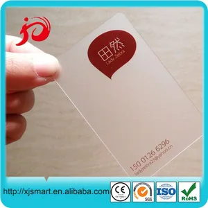 clear plastic business card with red