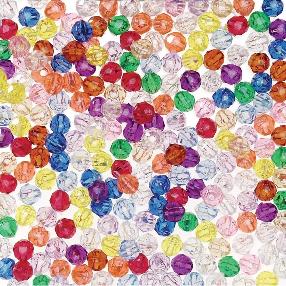 

DIY Crafts Faceted Plastic Beads Translucent Multi Color For Jewelry Making