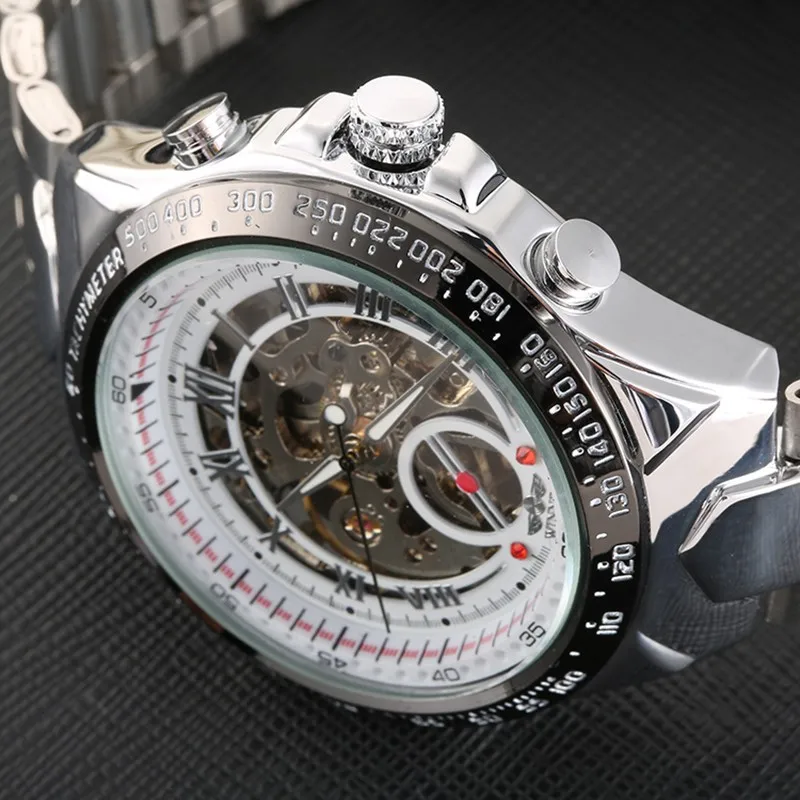 

hot seller mechanical watches stainless steel mesh bands automatic self wind sports analog watch men luxury winner watch famous