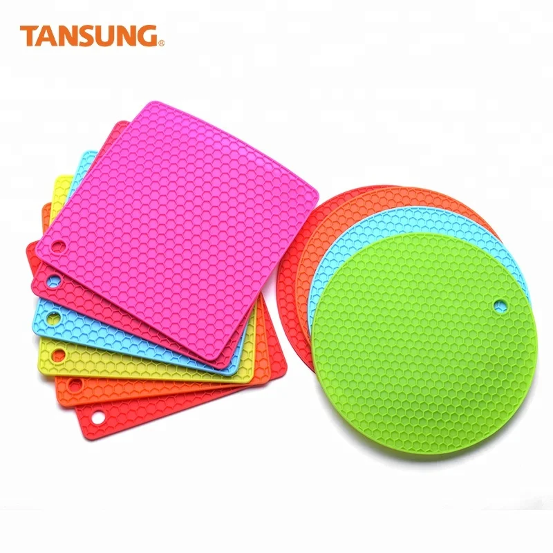 

Non Slip Flexible Heat Resistant Custom Silicone Pot Holder/ Trivet Mat / Coaster / Placemat / Hot Pad