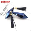 wholesale empty plastic Sapphire blue lip stick tube 5g, Directly fill lip diamond shape lipstick case