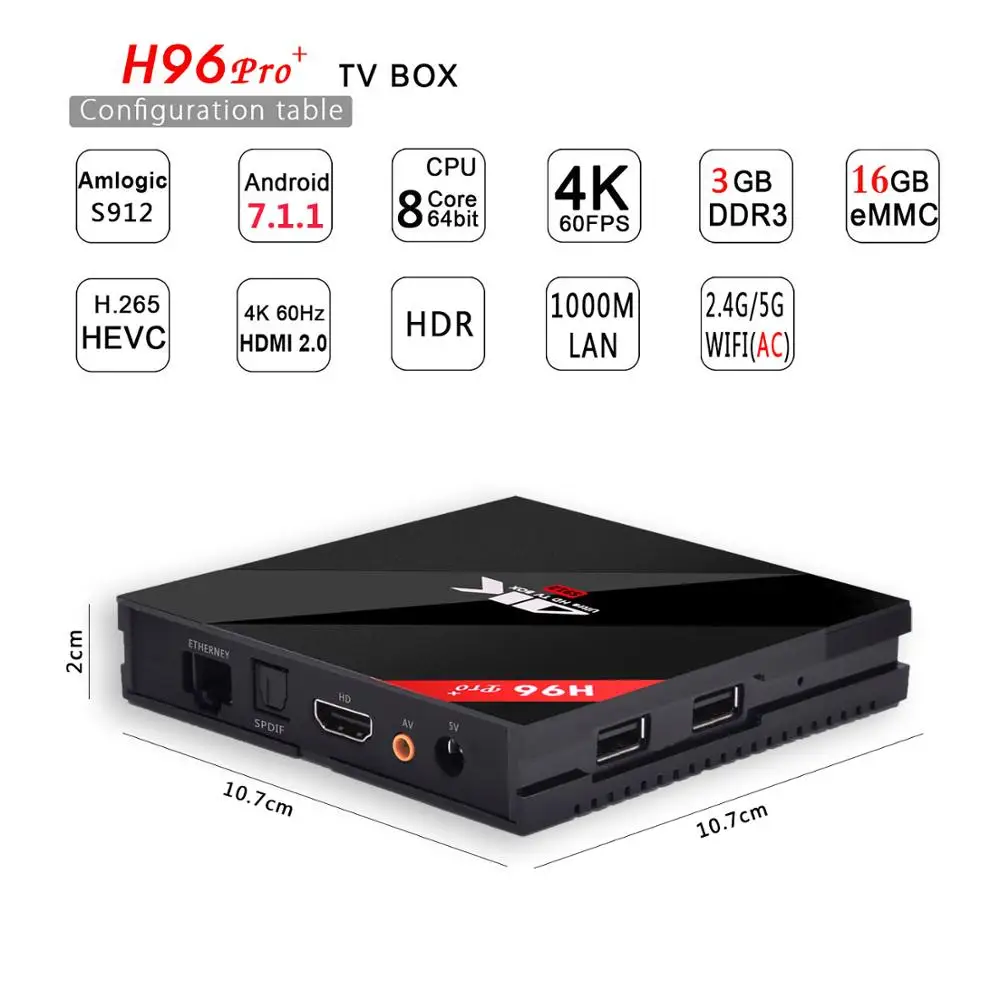 LINK-MI LM-H96 pro+(3G+32G) HDMI TV BOX Android 7.1.1,support 4K,HDMI 2.0,3G+32G