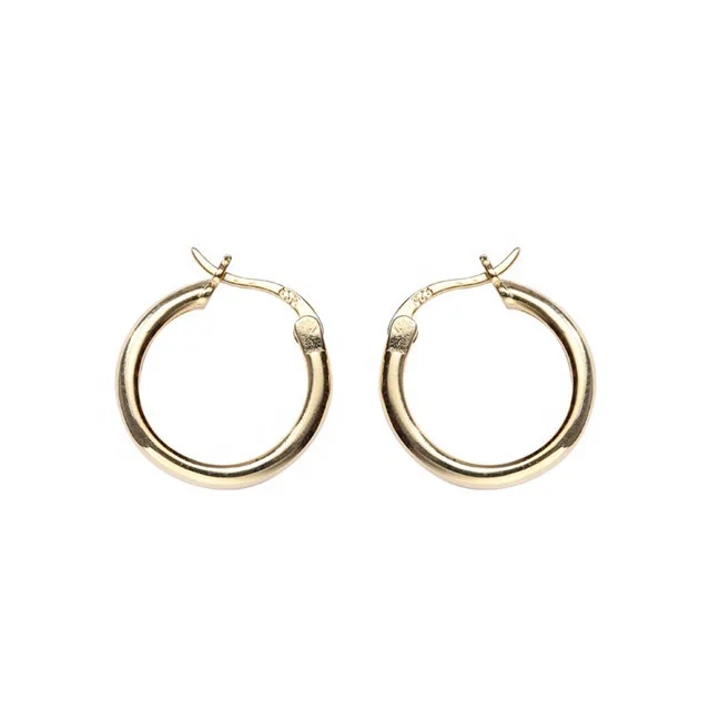 

Free Shipping Small Big 925 Sterling Silver Hoop Earring, Gold