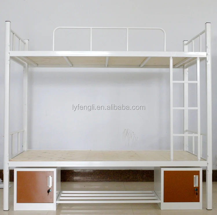 Factory Sales Triple Kids Steel Bunk Bed with Desk for School Dorm