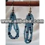 Blue muilt Glass Maasai Beaded Earrings - Kenya